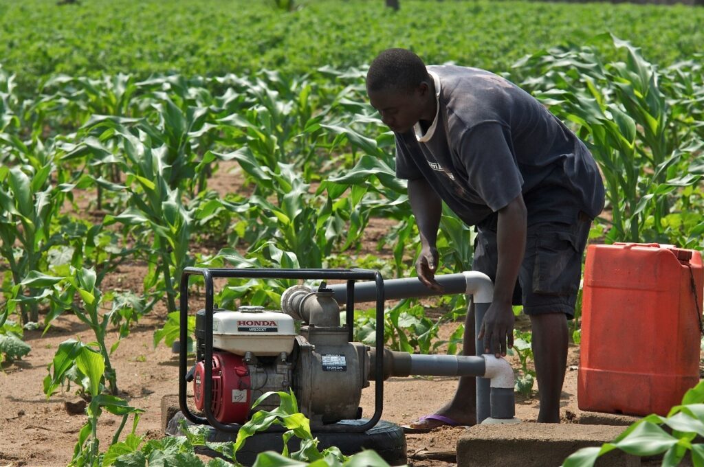 A youth installing a water pump. Photo: Joe Ronzio / IWMI 