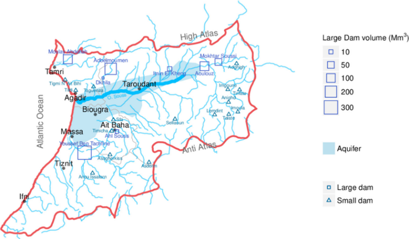 The Online Water Accounting Dashboard covers the freshwater resources of the Souss-Massa basin, Morocco. Image: IWMI