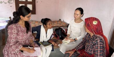 Women enumerator undertaking the GESI module of the PM Kusum Survey in Rajasthan. Photo: Laxman Prasad / Primary Survey Organization