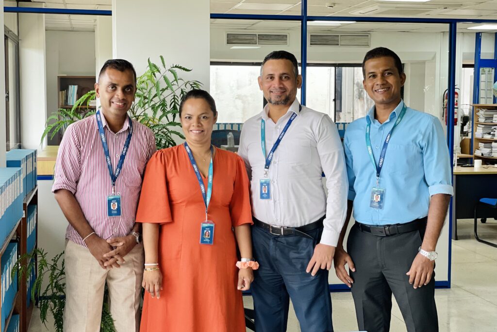 IWMI's knowledge management team (left to right): Chandima Gunadasa, Head of Library; Yamuna Udumalagala, Information Management Specialist; Udana Ariyawansa, Senior Information Management Officer; and Rasika Thushantha, Senior Information Management Specialist.